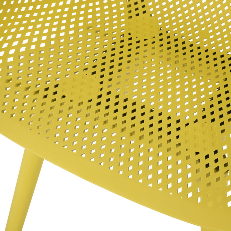 Outdoor Yellow Dining Seat - Lotus Chair With Stable And Weather- Frame For
