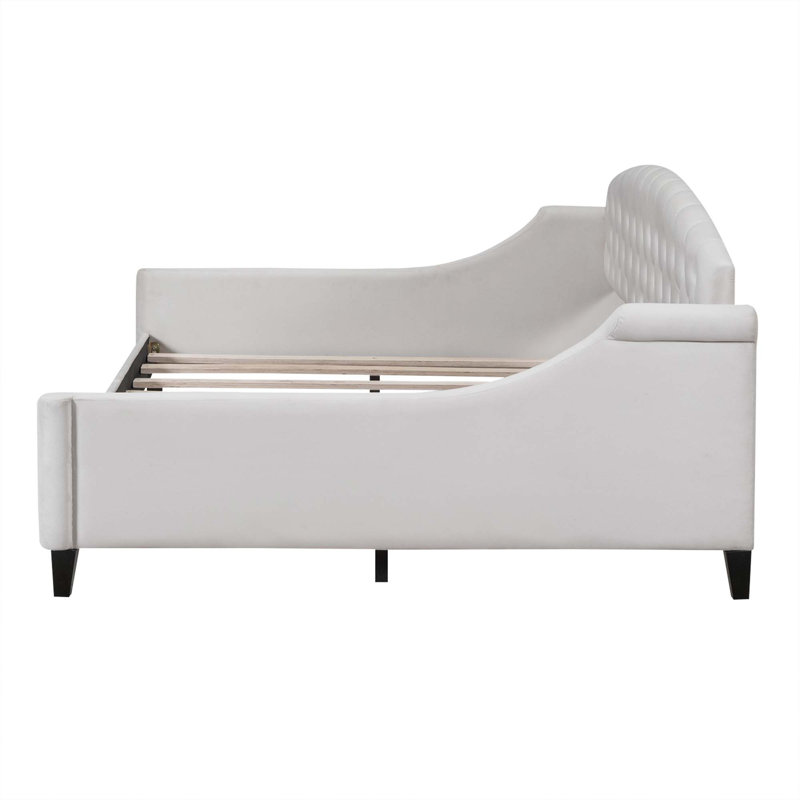 Modern Luxury Tufted Button Daybed, Beige, Full/Double