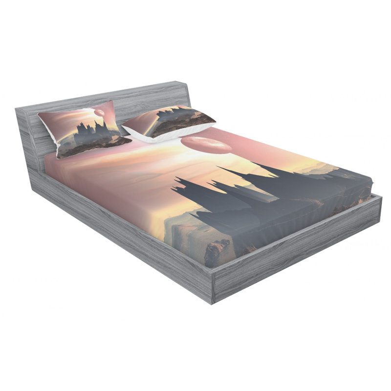 Fantasy Microfiber Patterned Sheet Set, Queen Sheet Set + Fitted Sheet + 2 Pillowcases