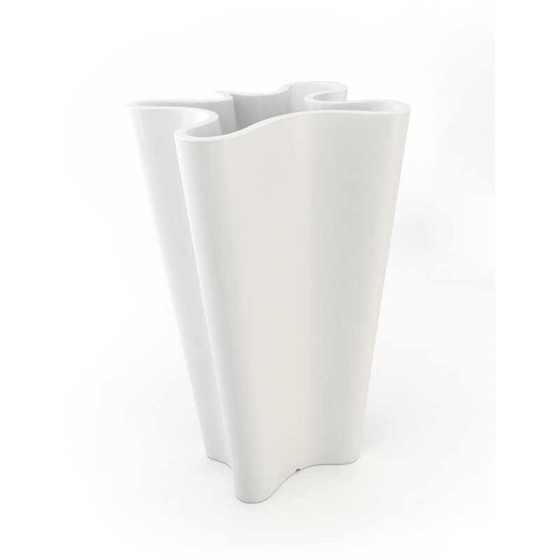 Bye-Bye Resin Pot Planter, White, 39.25" H x 23.5" W x 22" D