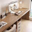 Bureau rectangulaire en bois massif noyer clair-1957176808