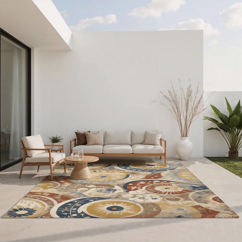 Quirky Jive Indoor And Outdoor Area Rug, Rectangle 9' x 12'