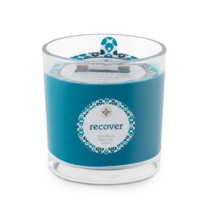 Bougie parfumée en pot récupérant le bois de santal et la sauge Seeking Balance, 12 oz