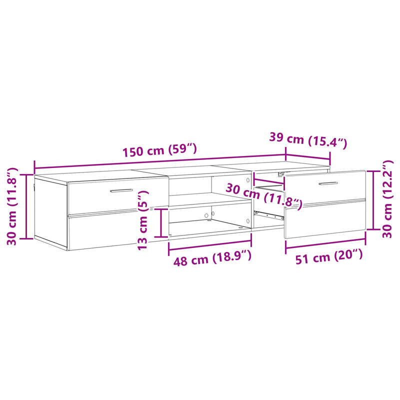 Unfinished TV Stand for TVs up to 65", White