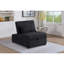 Fauteuil-lit noir sans accoudoirs, canapé-lit convertible avec coussin ultra-moderne et lit escamotable