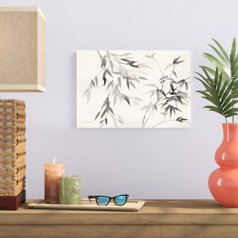 «Bamboo Leaves II» par Danhui Nai, reproduction d'art sur toile tendue, H 12 po x l 18 po