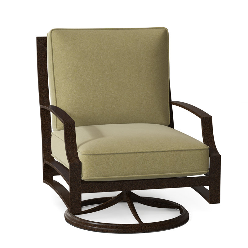 Seal Cove Outdoor Swivel Lounge Chair, Canvas Bird's Eye Sunbrella® Canvas, Chestnut Brown