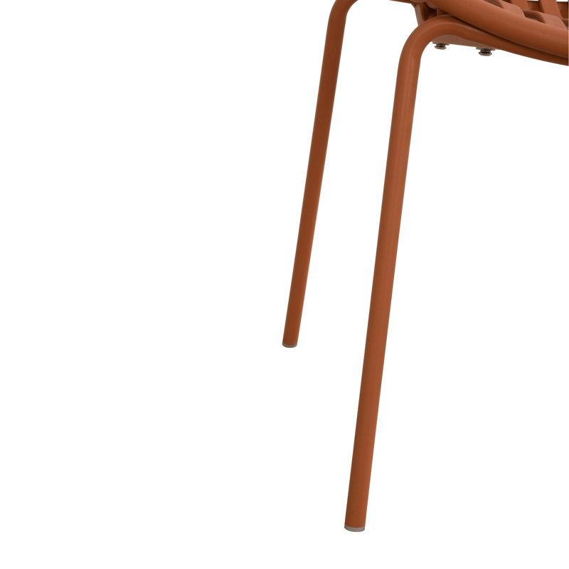 Chaises de patio 2, orange. Empilable avec art moderne simple. Pieds en métal + plastique. Support solide de 300 lb. Courbe ergonomique pour plus de confort. Dossier respirant. Plastique imperméable. L 24,94 po x
