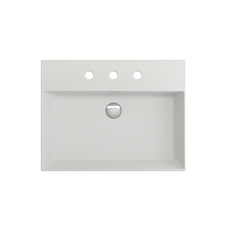 Milano 23.82'' L Bathroom Sink, Matte White, Single-Hole
