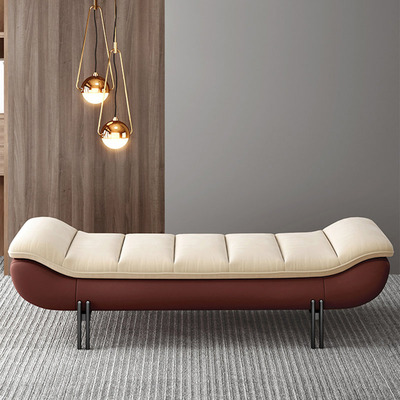 Banc avec revêtement, H 16,54 po x l 47,24 po x P 19,69 po, Beige/brun