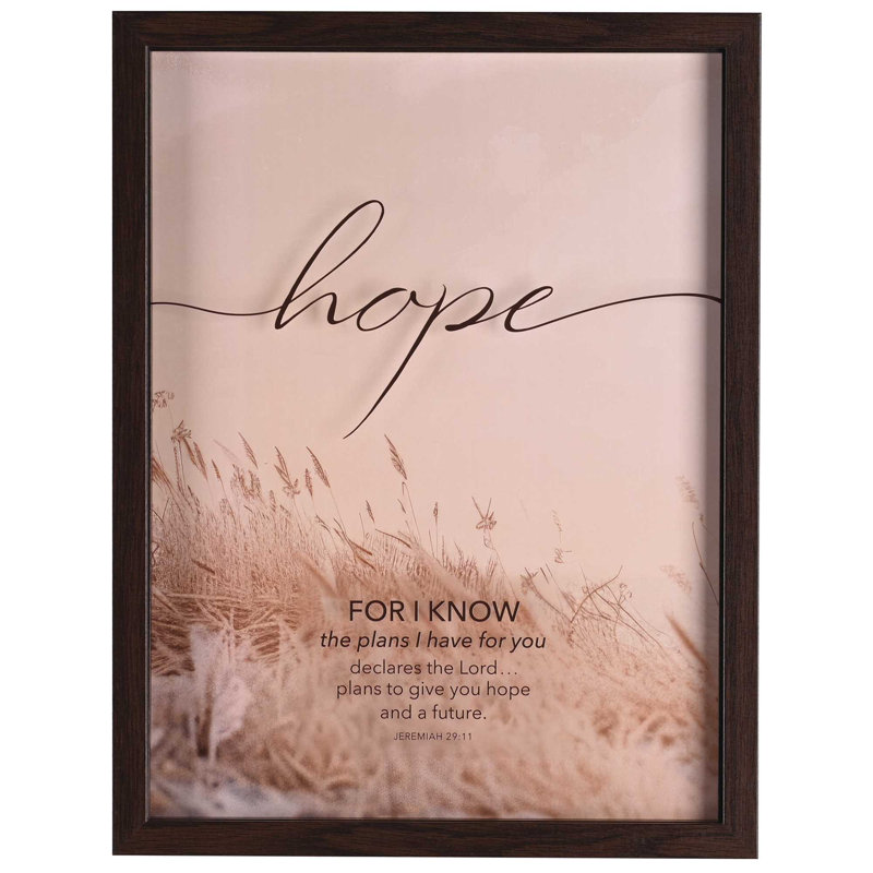 Art mural encadré «Hope For I Know»