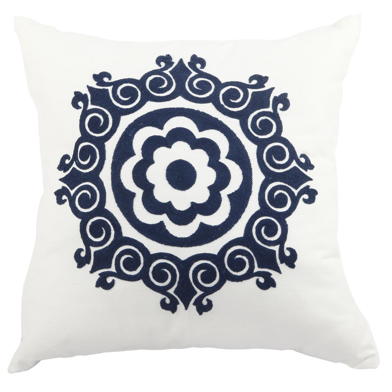 Floral Cotton Throw Pillow