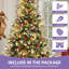 7.5FT Pre-lit Frosted Artificial Pine Christmas Tree with Pinecones and Berries-1386958992