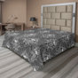 Gris anthracite, blanc, noir / floral