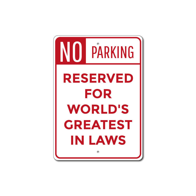 Plaque en aluminium «In Laws», H 18 po x l 12 po x P 0,06 po