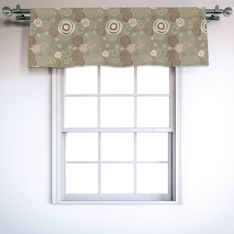 Sateen Geometric Ruffled Window Valance