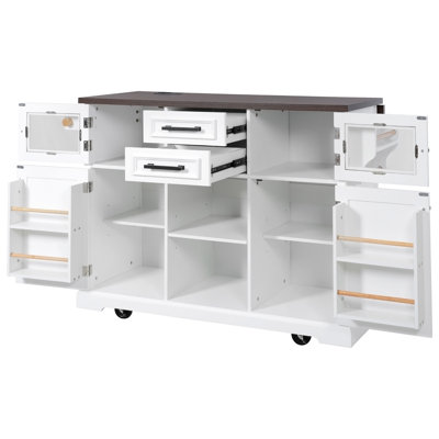 54.9" Kitchen Island with Drop Leaf