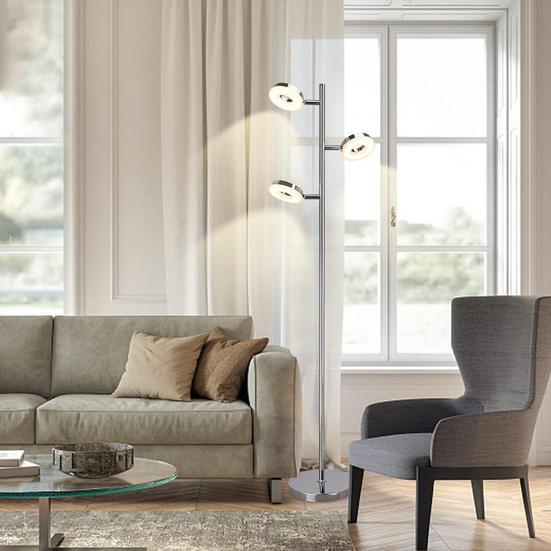 Jeannice 56.29'' Modern 3-Light LED Floor Lamp, Energy Saving