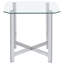Ensemble de tables basses 3 pièces en chrome sophistiqué avec dessus en verre trempé transparent pour les espaces de vie modernes