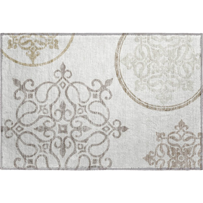 Premium Machine Washable Prisco Ivory Rug
