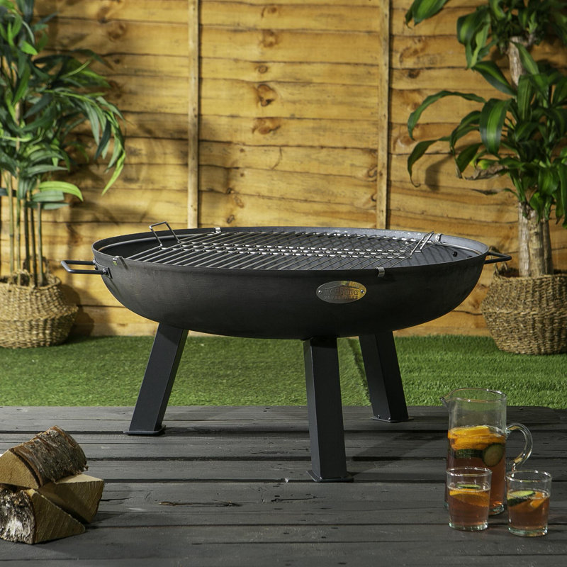 Harbour Housewares - Round Fire Pit Spark Guard - 72.5cm - Grey