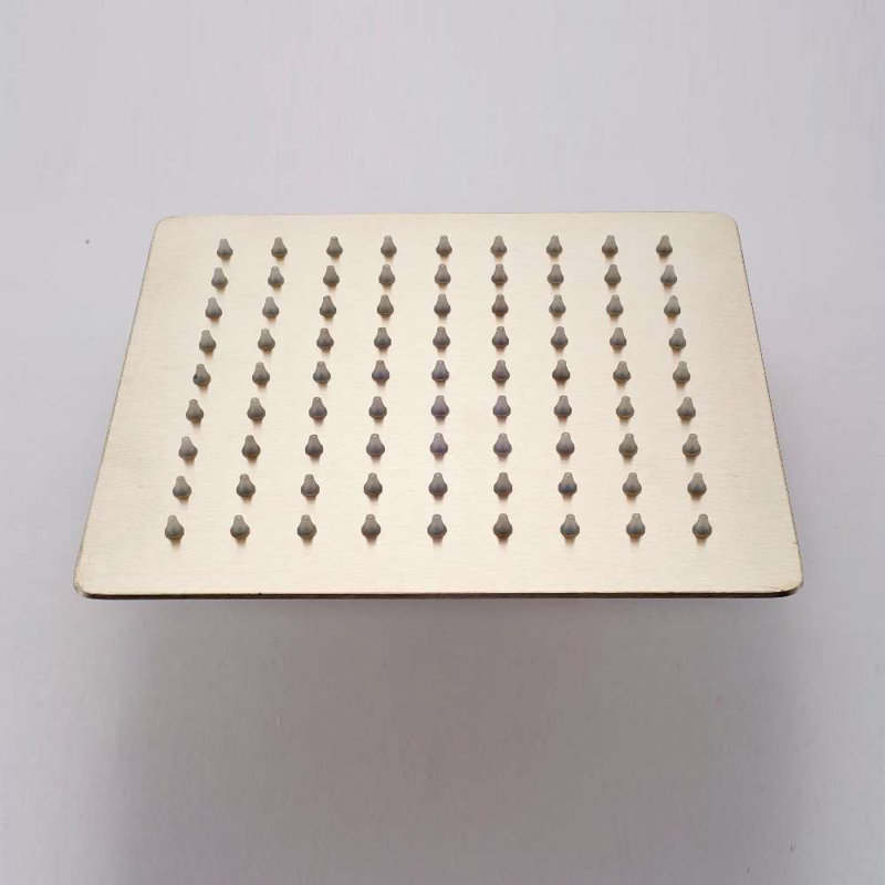 Brushed Nickel Stainless Steel Rainfall Shower Head with Square Design and Standard G1/2 Connection