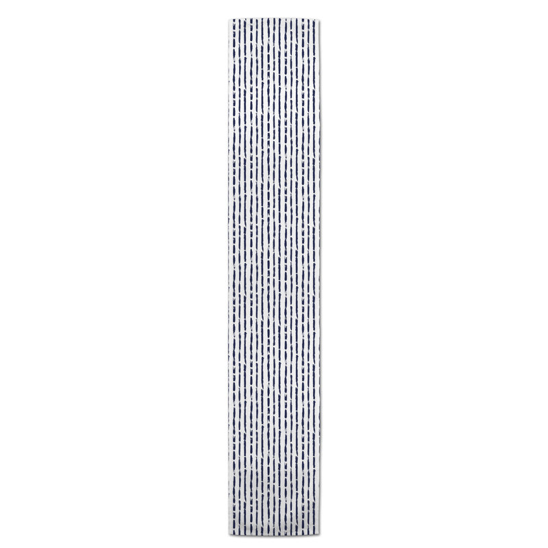 Chemin de table Zaki, 90 po x 16 po, Bleu marine