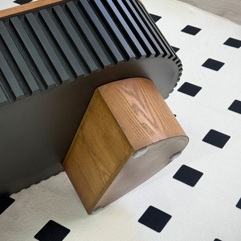 Table basse ovale 43,7 po Dawn, Brun / Noir