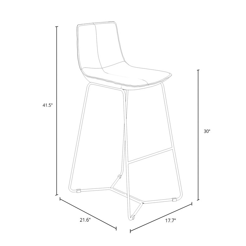 Dorine Stool, Tobacco Faux Leather, Counter Stool (23.5” Seat Height)