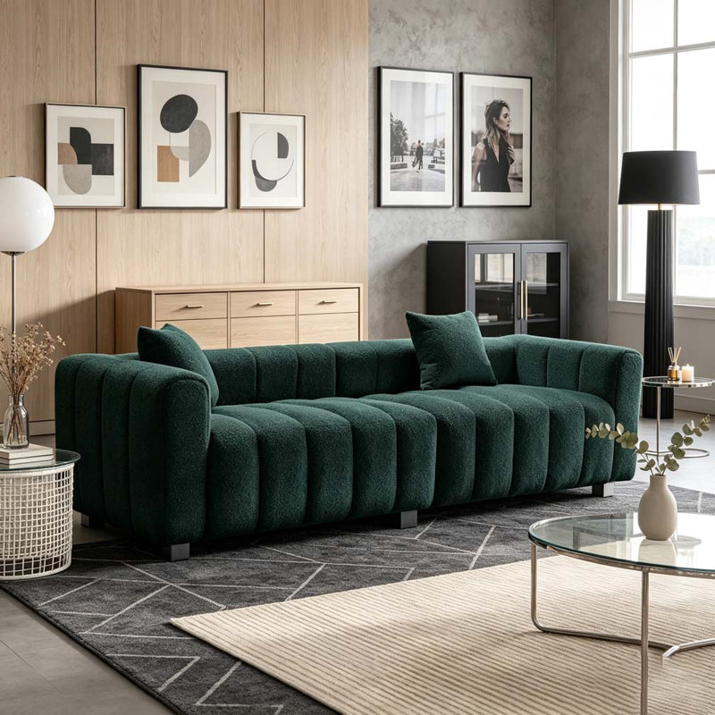 Canapé en velours de première qualité 83,46 po, Green