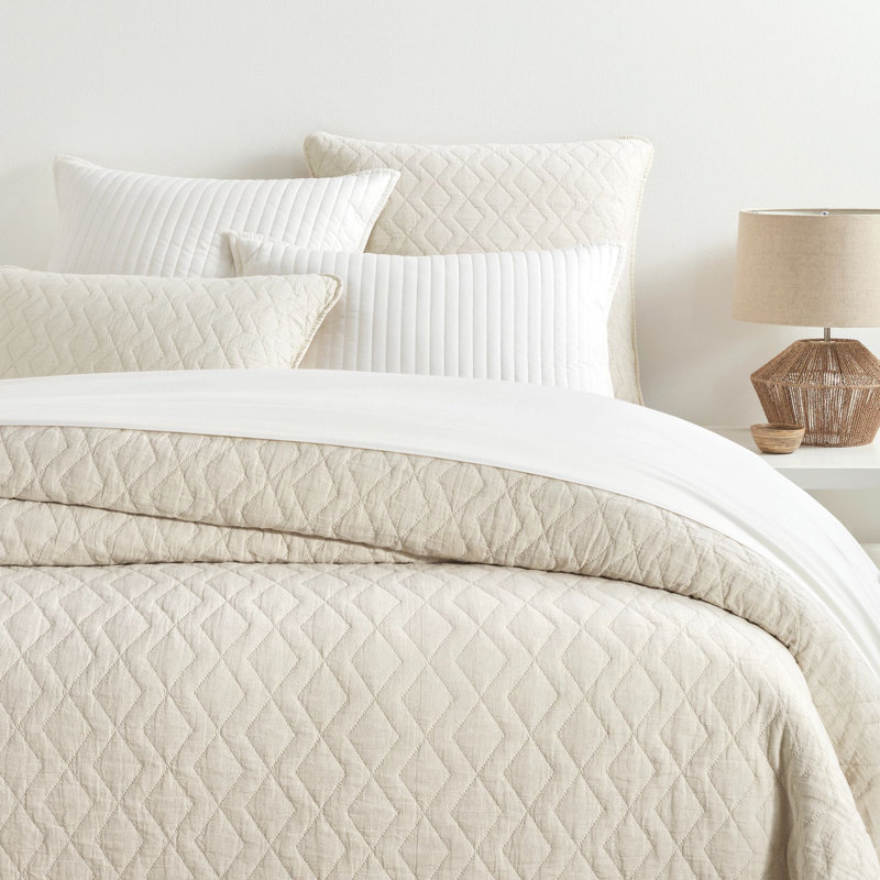 Birdie Quilted Sham, Full / Double, Natural
