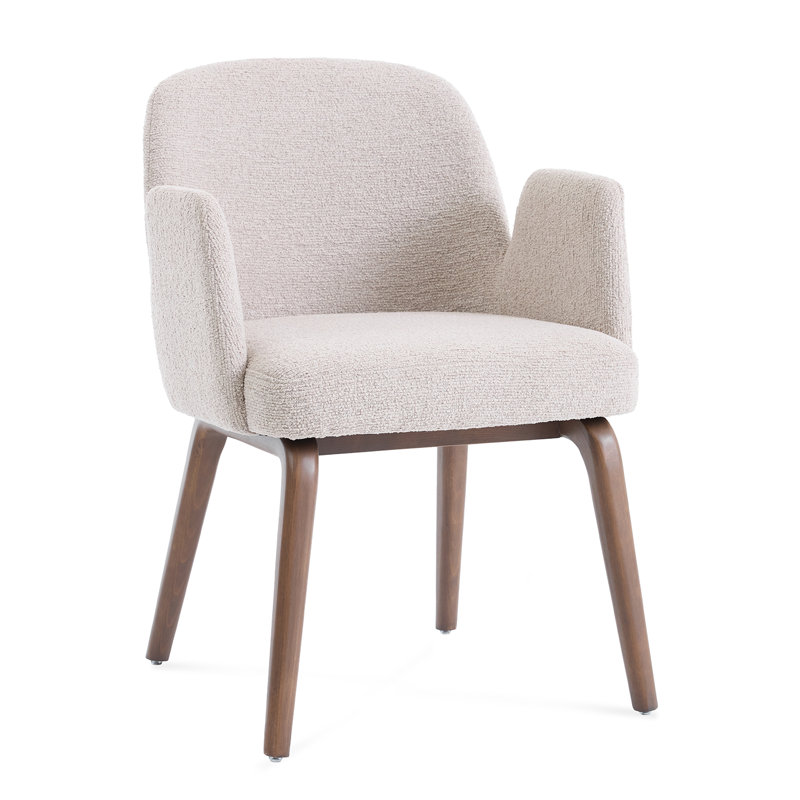 Elano Walnut Effect Ash Wooden Frame Dining Chair, Cream