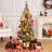 Christmas Tree-Fat Tree Body Contains 4.5Fth Potted Tree 4.5Fth Frost Flowering Tree 108LED Lights, Transparent Light Box Base