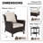 5-piece Patio Rattan Conversation Set With Side Table-795484219