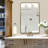 Contemporary Rectangle Bathroom Vanity Mirror | Stainless Steel Thick Frame-1187371050-1180963152