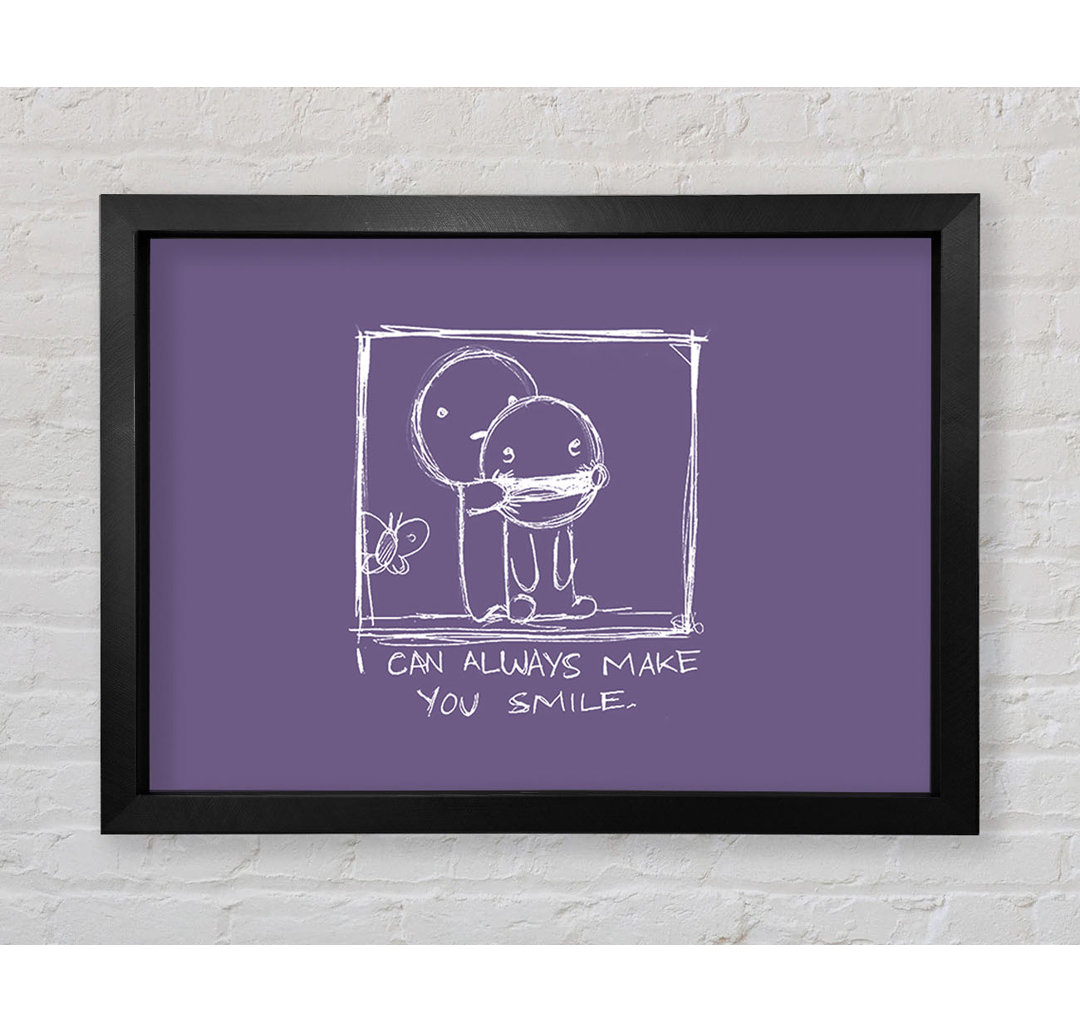 Love Quote I Can Always Make You Smile Lilac - Einzelbildrahmen Kunstdrucke