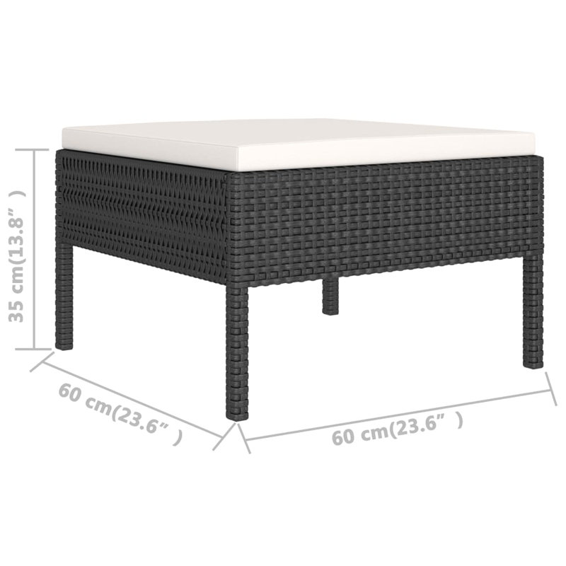 Chaise de patio Peder, Blanc crème, Noir