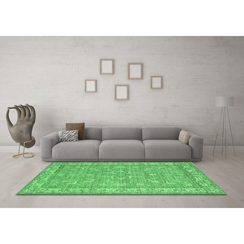 Washable Oriental Indoor Rug, Round 3'