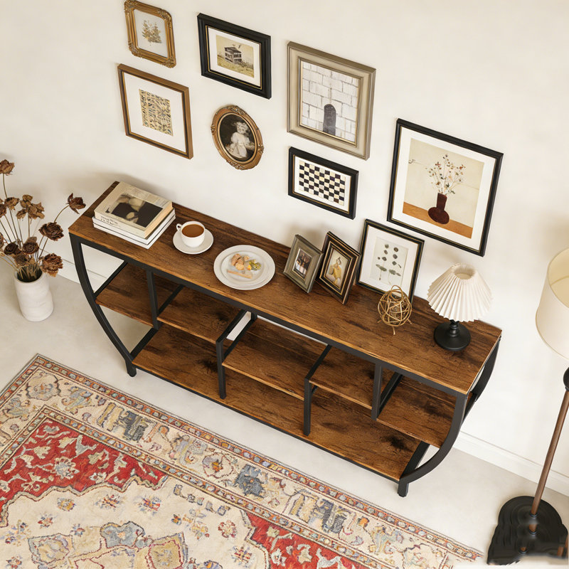 Herrle Console Table, Brown/Black
