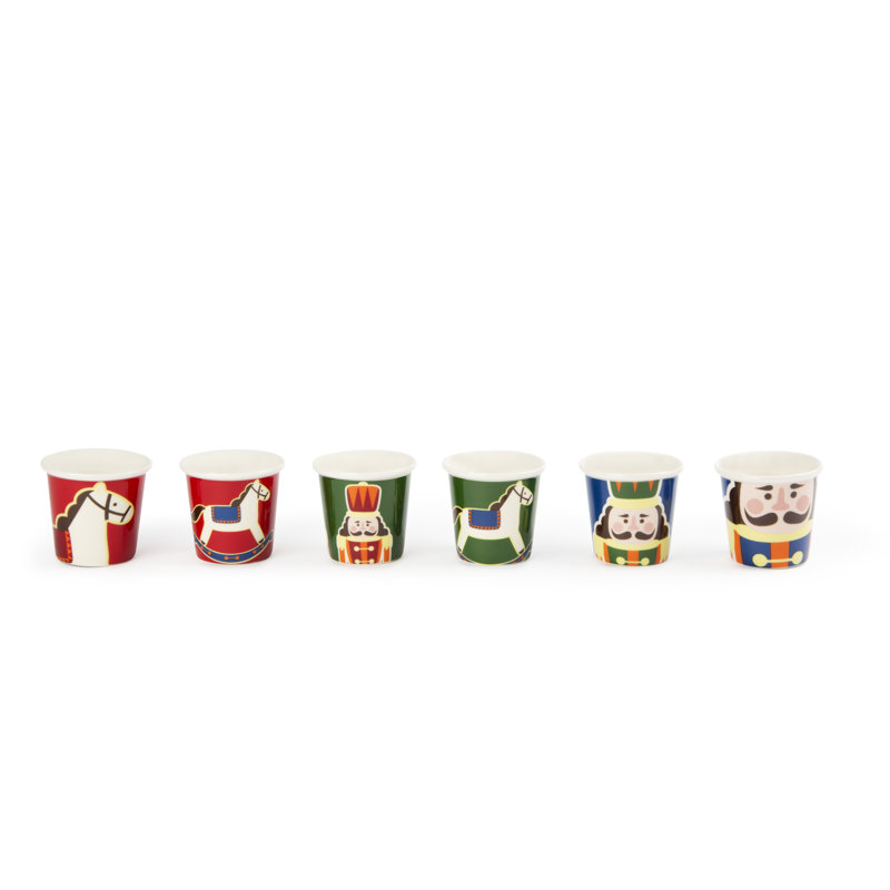 Vintage Christmas 6 Piece Bone China Espresso Cup