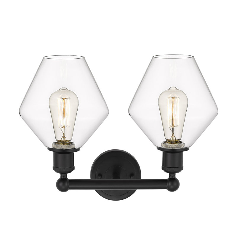 Éclairage pour meuble-lavabo à intensité variable 2 lumières Amylea, Noir mat, Clair