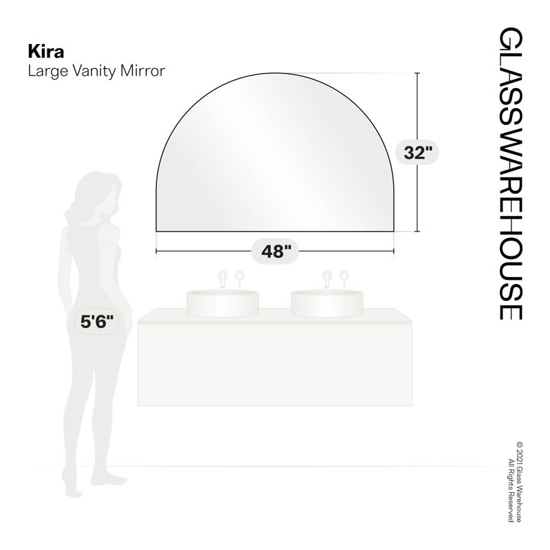 Bathroom Mirror, White, 32'' X 48''