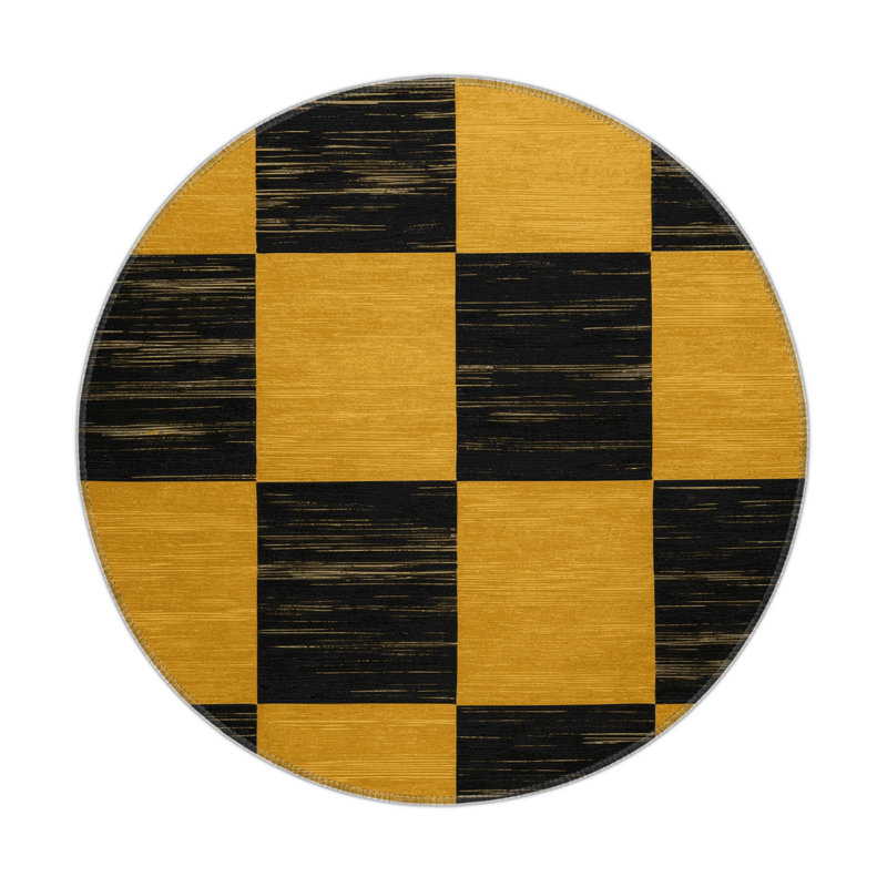 Tapis d'intérieur et d'extérieur à carreaux brun, Rectangulaire 3 pi x 5 pi