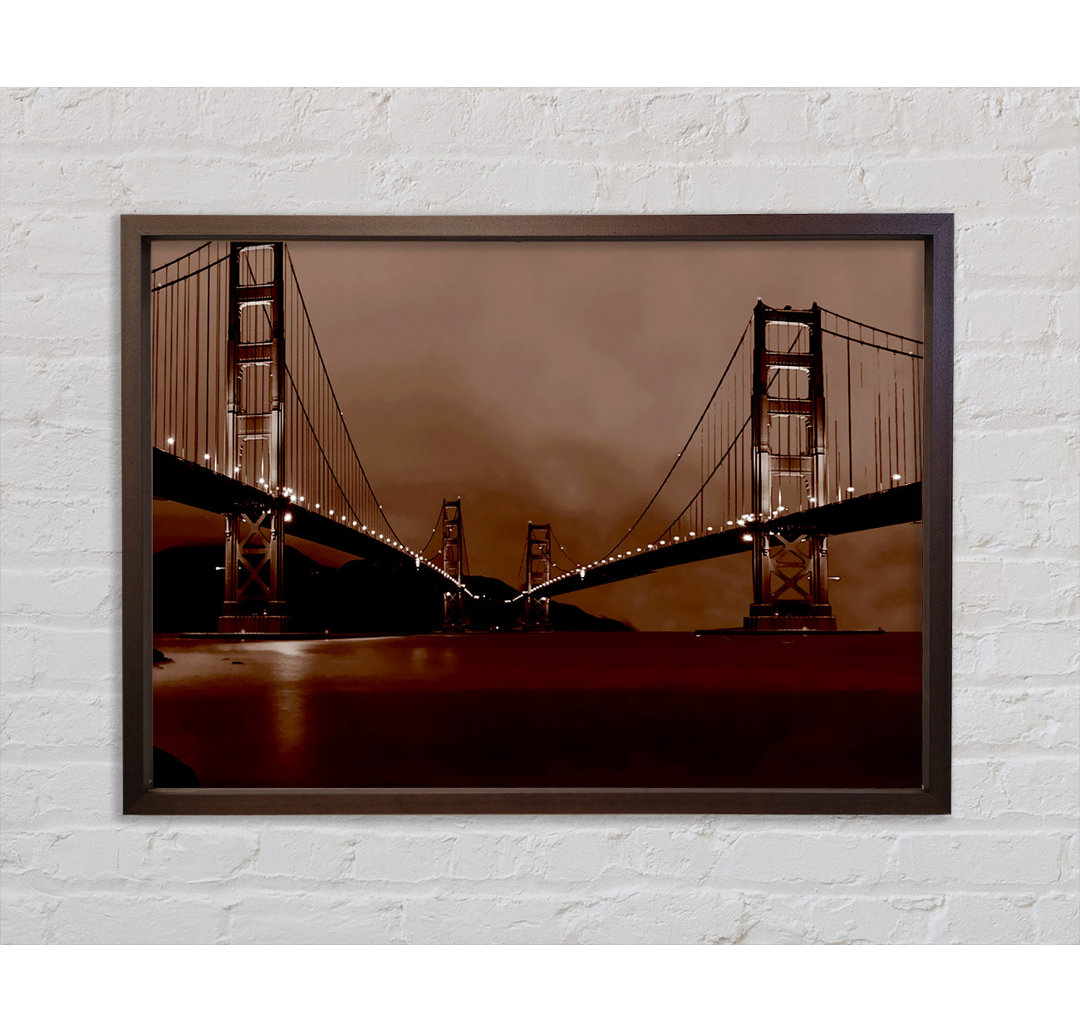 Golden Gate Bridge Zwillinge Braun - Einzelner Bilderrahmen Kunstdrucke auf Leinwand