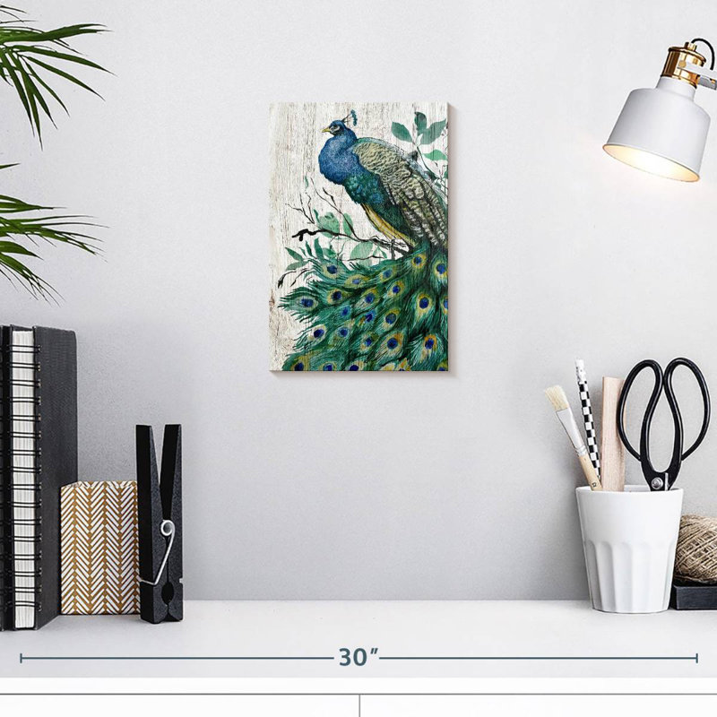 Brampt Wooden Peacock, 12" H x 8" W
