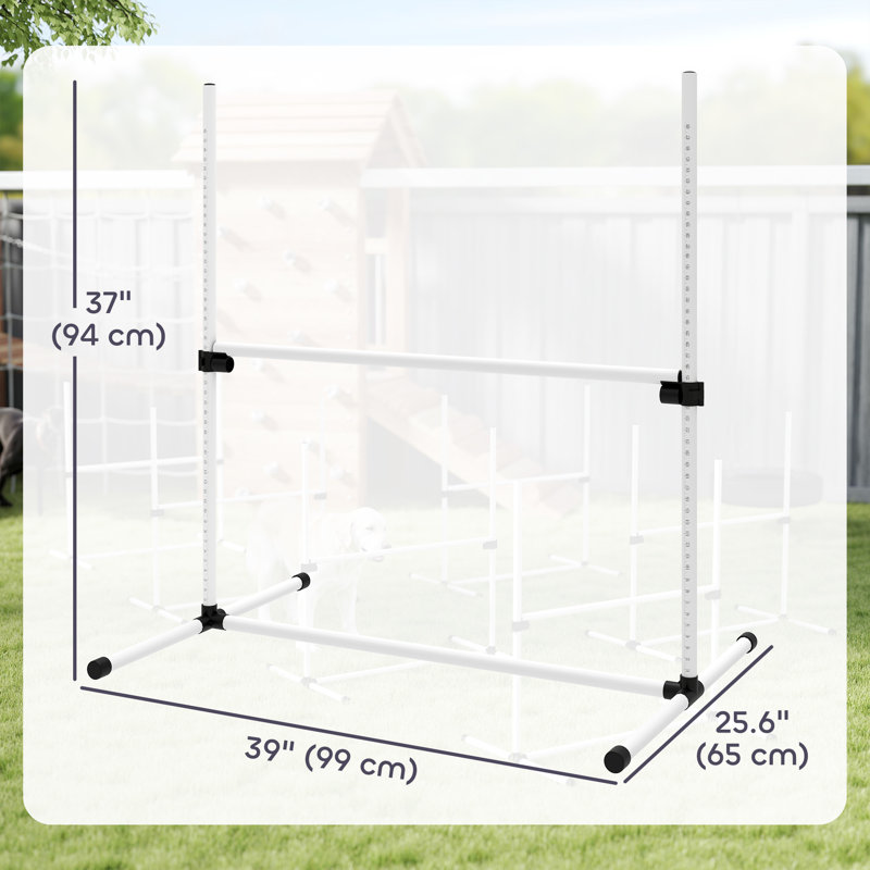 6 Piece Dog Agility Training Equipment For Dog Agility Course With Adjustable Height Jump Bars, Included Carry Bag, & Displacing Top Bar