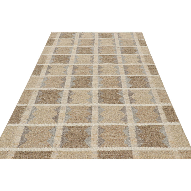 Scandinavian Wool Geometric Area Rug, Rectangle 6' x 9'