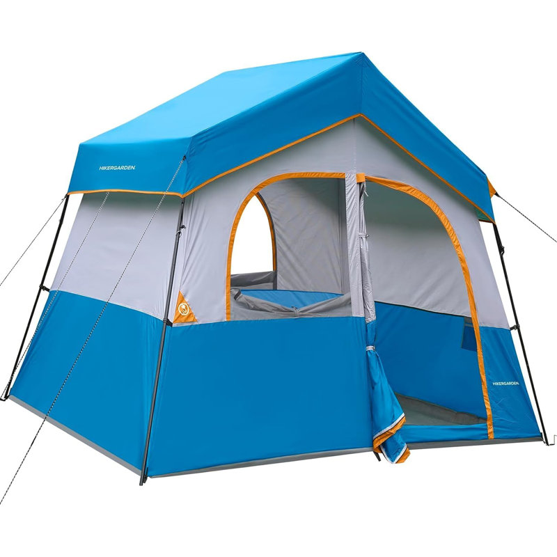 Tente de camping portable pour 6 personnes, Bleu ciel
