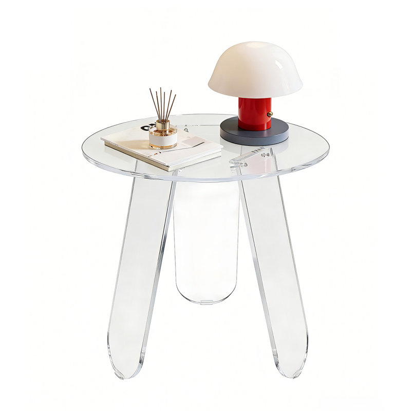 Three Leg Coffee Table with Storage, Transparent