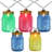 10-Count Multi-Colour Mini Mason Jar Novelty String Light Set 7.5ft White Wire